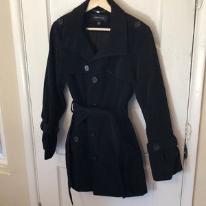 Jones New York black raincoat